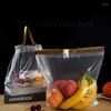Bolsas de armazenamento transparente bolso de bolso para takeout alimentos e bebidas embalagens de frutas compras com manutenção de cordão de cordão