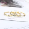 Cluster anneaux de luxe en or rond zircon réglable pour les femmes homme classique géométrique trois bijoux à bague ouverte multicouches en gros en gros