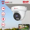 Cameras Anpviz 8MP POE IP Turret Camera Outdoor Smart Dual Light ColorVU 30m CCTV Video IP67 H.265 Audio People and Vehicle Detection