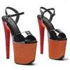 Танцевальная обувь Women 20 см/8 дюймов PU Верхняя сексуальная экзотическая платформа высокой каблуки модель сандалии сандалий по шестам показывает 230
