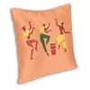 Kudde African Dance Party Cover Soffa Home Decor Africa Woman Life Square Cover 45x45