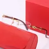 New style wooden leg catapult Sunglasses mens fashion trend square sunglasses i-piece rimless glasses