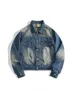 Men's Jackets Street Hip-Hop Gradient Contrast Color Lapel Denim Spring Autumn Personalized Handsome Work Single-breasted Coats