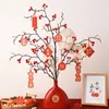 Decorative Flowers Artificial Vermillion Red Berry Home Table Flower Bouquet Fake Plant For Vase Decor 2024 Chrismas Tree Party Decoration