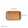 Tea Trays 20X13CM Beech Wood Rectangular Serving Tray For Jewelery Key Coin Natural Dessert Cup Small Wooden Cheese Plate