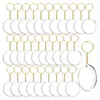 Keychains 72 PCS Les blancs de porte-clés acryliques sont clairs avec un trou des anneaux de chaîne de clés pour les projets et l'artisanat de bricolage