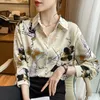 Frauenblusen Lose Top -Hemd und Bluse Koreanischer Stil Vintage Print Langarm Eelegante Hemden Frau XL Camisas y Blusas Para Mujer