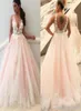 2018 plongeant en V couche rose blush Robes de mariée à thème une ligne ouverte Back Straps Appliques Pétales Long Summer Beach Bridal Gow1891315