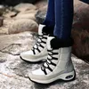 Boots Femmes Snow Cotton Chaussures Pu épais THEUR NON SLOP ROND FORME FLAT PLAT LA TIGLE GANG HIGH