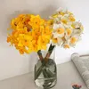 Decorative Flowers 6pcs Artificial Narcissus Flower Bouquet Home Garden Room Desktop Fake Decoration Wedding Festival Party Daffodil Decor