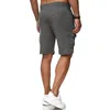 Men's Shorts Casual Large Size Multiple Pockets Cargo Pants Gym Running Short Solid Color Daily Sports Men