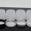 Garrafas de armazenamento 50g de loção de creme de plástico branco de plástico com uma garrafa de viagem transparente de enchimento de tampa interior