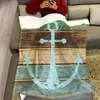 Blankets Sailing Decor Anchor Comfort Warmth Soft Cozy Flannel Blanket Easy Care Machine Wash