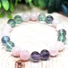 Strand Ruberthen 8 mm de qualité arc-en-ciel Fluorite Madagascar Rose Quartz Bracelet Crystaux Crystals Gemone Stress Stress Relate