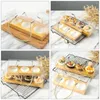 Take Out Containers 10 Pcs Cupcake Box Portable Dessert Rectangular Paper Clear Plastic With Handle