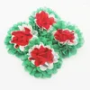 Accessoires de cheveux 10pcs 4,5 "Fleur de mousseline de Noël pour la coiffure pour bébé