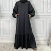 Этническая одежда Ид твердое мусульманское платье kaftan abaya dubai caftan marocain abayas для женщин Турция Джилбаб Ислам Модные платья Масса