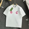 Fashion Men T Shirt Designer T Shirts Mens Womens Three-dimensional Letters Embroidery Graphic Tee Casual High Version Short Sleeve Shirt Two Color