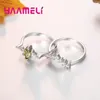 Anneaux de cluster 925 Aneau de mariage à aiguille en argent sterling pour les femmes Engagement Bijoux Lady Vintage Luxury Shiny Oval CZ Jewelry Accessoires