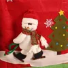Couvre-chaise Carton de Noël décor de dos du Père Noël pour l'année à manger housses de fête de fête de fête