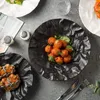 Plates Creative Advanced Sense Tableware Household Deep Disc Ceramic Crease Soup Plate Restaurant Large Swing