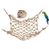 Andere vogels leveren papegaai swing touw vogels hangende klimnet met haak hangmat standaard ladder kauwen speelgymspeelgoed 30x20cm