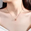 Women's H-letter Pendant Set with Diamond Zircon Trendy and Fashionable Collar Chain Jewelry Necklace