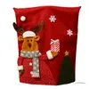 Couvre la chaise 3D Santa Snowman Cover Christmas Back Decor for Banquet Holiday Home