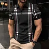Męskie koszulki 2024 Summer męskie modne lapy krótkie rękawki w paski w paski Casual Mens T-sens koszulka Lapel Mensa oddychająca koszula Polo 2445
