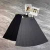 Skirts Designer Brand French Half Length Skirt for Women's Spring High Waisted Waist Bag Splicing p Family Black Label Pleated Simple and Slimming Versatile Style U9