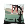 Pillow Vertigo Golden Bridge Illustration By Burroi Throw Couch Pillows Custom Covers