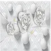 Wallpapers 3d stereoscopisch behang eenvoudige diamanten sieraden bloem driedimensionale mode achtergrond muur