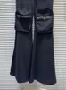 Itens de calças femininas Moda Zipper Pockets Design Flare 2024 Spring Trendy High Ciist Cargo Troushers feminino 11xx8973