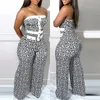 Womens Jumpsuits Spring Summer Women's Clothing Women Wide Leg Pants Sexy Printed Strapless Jumpsuit European American New