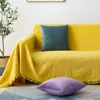 Stol täcker nordisk fast färg fullt omslag soffa TASSEL THEGEL Singel filt Enkelt två-sätes tresatsdyna