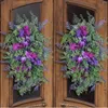 Decorative Flowers Christmas Riff For Door Spring Summer Front Teardrop Wreath Artificial Floral Home Decor