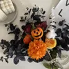 Decorative Flowers 34cm Artificial Black Eucalyptus Branch Stems Plants For Autumn Halloween Home Decoration Wedding Flower Arrangement