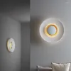 Lampada a parete Crema circolare in stile soggiorno divano di divano decorazione minimalista camera da letto balcone illuminazione corridoio