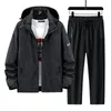 Men's Tracksuits 2024 Suit Luxury Hooded Zipper Jacket Pants Outfits Tracksuit 2 Piece Set Jogger Sport Coats Male Fall Clothes 8155