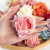 Dekorativa blommor 10st högkvalitativt silke rose bröllop jul hem dekorera diy godislåda scrapbooking krans tillbehör hantverk konstgjorda