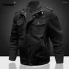 Kurtki męskie Ladiguard 2024 Casual Stand Pocket Hoodie Autumn Winter Warm Coats America Europe Mashing Street Jacket