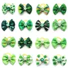 Dog Apparel 30/50 Pc St. Patrick's Day Puppy Hair Bow Rubber Bands Yorkshire Teddy Clover Accessories Pet Supplies Grooming