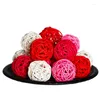 Figurines décoratives 32pcs de la Saint-Valentin en forme de coeur Round Round Rattan Balls 2 pouces Décorations en osier de mariage