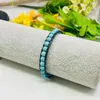 Strand 6mm Braid Leather Chain Chain redonda redonda de peru azul Turquoise Stone Bracelet Stone Ethnic Style Jóias de moda Diy Fazendo Girls Girls Presente