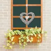 Decorative Figurines 3Pcs Wicker Hanging Heart Shaped Wreath Rustic Style