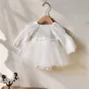 Vestidos de encaje de niña princesa de primavera para niñas pequeñas vestidos de manga larga vestidos de cumpleaños de bebé 0-2y 240403