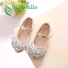 Children Glitter Kids Girls Leather Shoes Princess Toddler Big Girl Wedding Party Shoe 240321