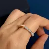 Womens Sliver Lock Band Ring Designer Cluster Rings Mens Luxury Half Round Diamonds Jewelry T Woman Brand Promise Ring Nail Couple Rings Gold Jewerlly -7