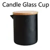 Candle Holders Frosted Glass Cup Incense Holder DIY Empty Wooden Lid Handmade Wax Container With Cover