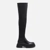 Walking Shoes Women Over the Knee Boots Leather Autumn Winter Soft Plata